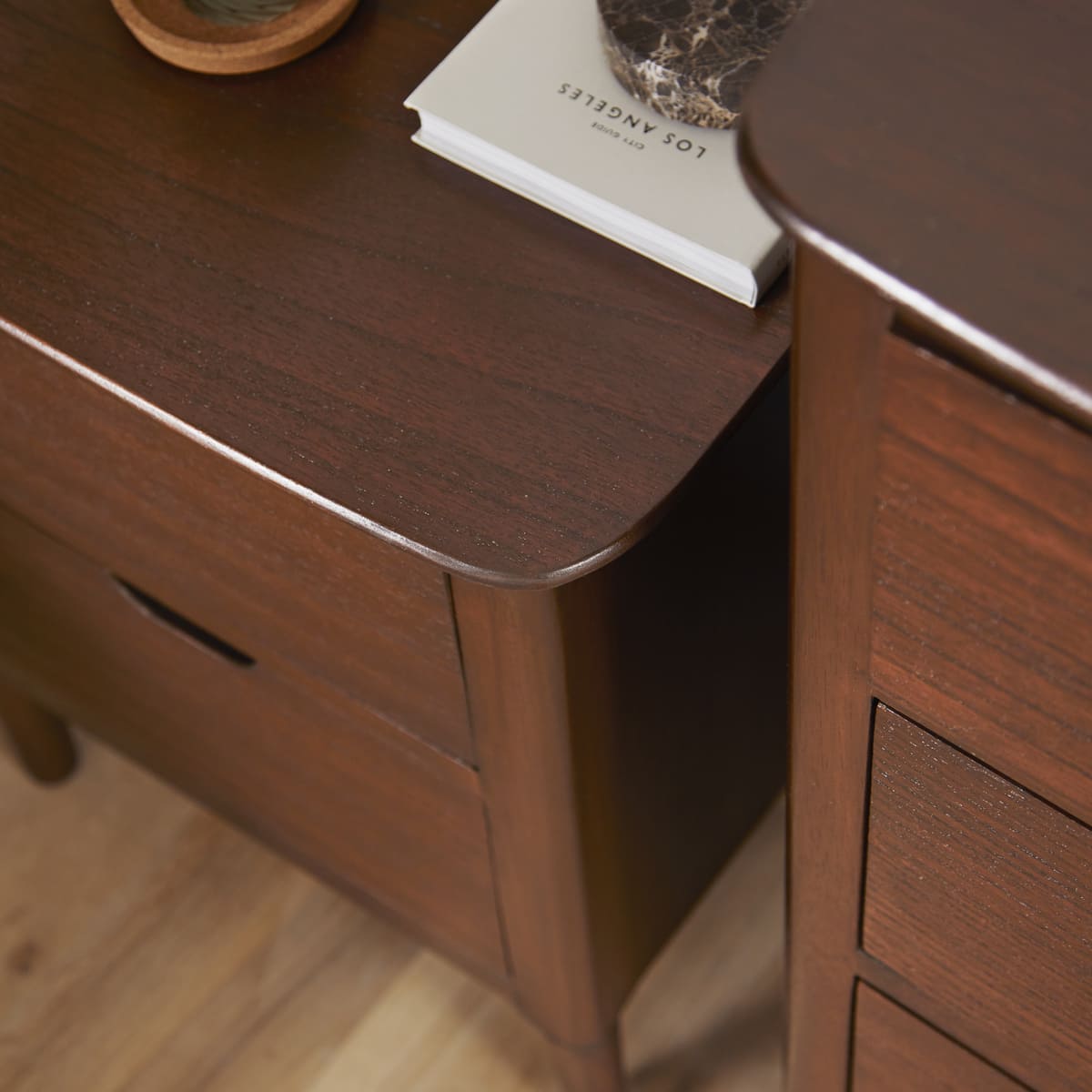 Norway Walnut Wooden Bedside Table Fishe and Lilly