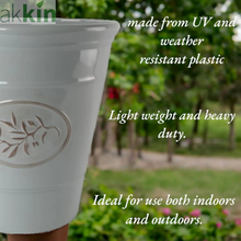 Olive Planter Round 55cm Drainage Holes Grey AK Kin Garden Supplies