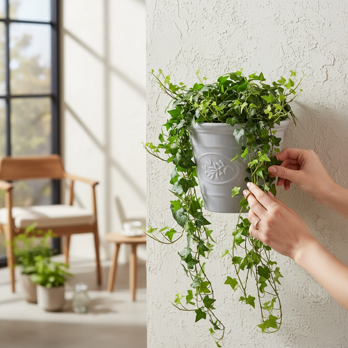 Olive Wall Planter 23cm - Grey AK Kin Garden Supplies