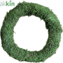 Padded moss wreath ring with internal wire, 12 inch