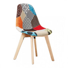 Patchwork Halo Dining Set Includes a Black Dining Table & Set of 4 Multicolour Fabric Chairs PN Home