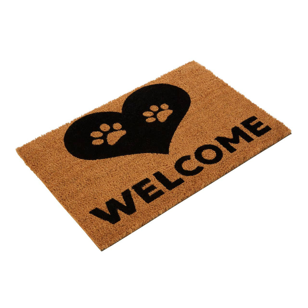 Paw Heart Coir & Rubber Doormat H2 x D40 x W60 House, Home & Garden