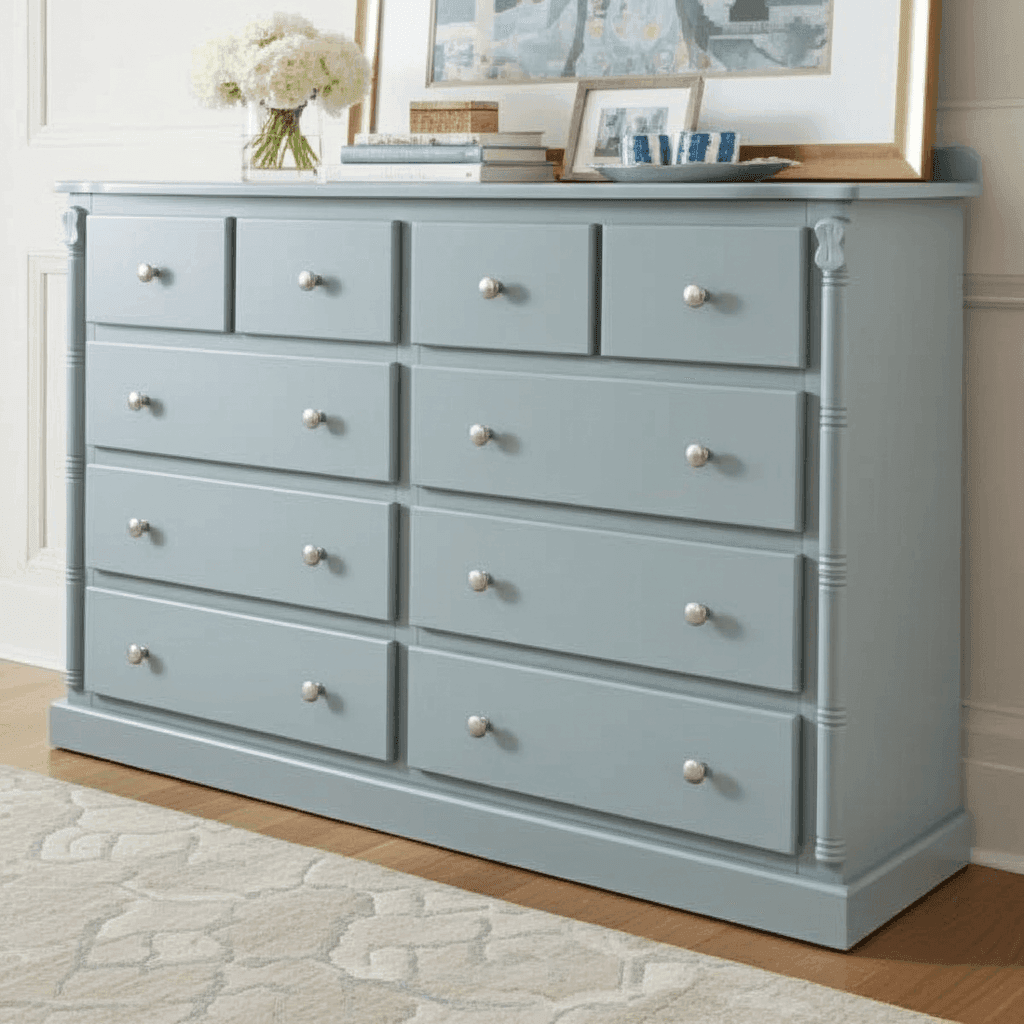 Pine Wooden Wardrobe 6 + 4 Long Chests of Drawers – Stylish & Spacious Drawer Storage UK Beds Direct ltd