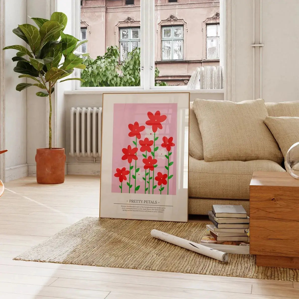 Pretty Petals' Flower Print Wall Art A3 AK Kin Garden Supplies