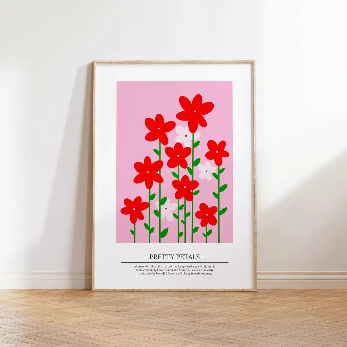 Pretty Petals' Flower Print Wall Art A3 AK Kin Garden Supplies