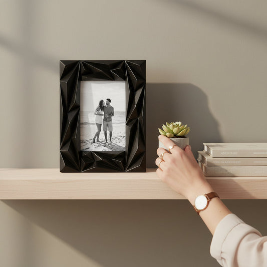 Prisma Black Geometric Photo Frame – 4" x 6" House, Home & Garden