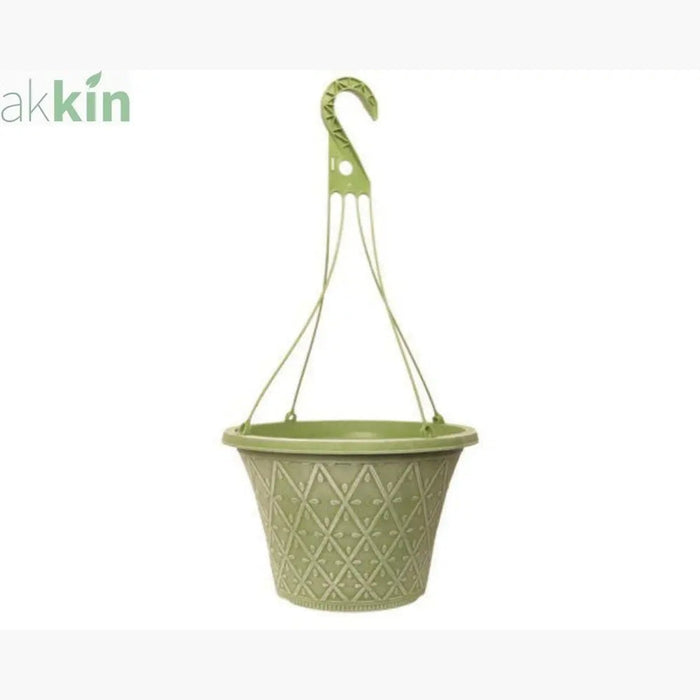 Prisma Decorative Hanging Basket 12" - Moss Green AK Kin Garden Supplies