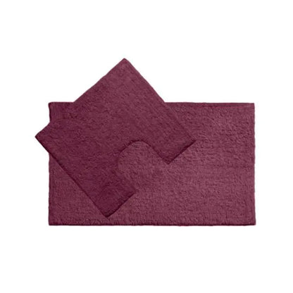 Purple Cotton Bath Mat And Pedestal Set AK Kin Garden Supplies