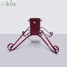 Red sparkle traditional Christmas tree stand, 5-inch diameter