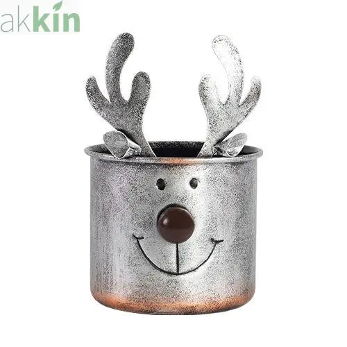 Reindeer Metal Planter 12cm AK Kin Garden Supplies