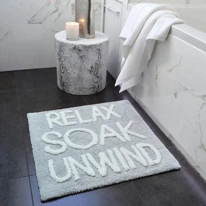 Relax Soak Unwind Tufted Square Bath Mat AK Kin Garden Supplies