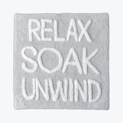 Relax Soak Unwind Tufted Square Bath Mat AK Kin Garden Supplies