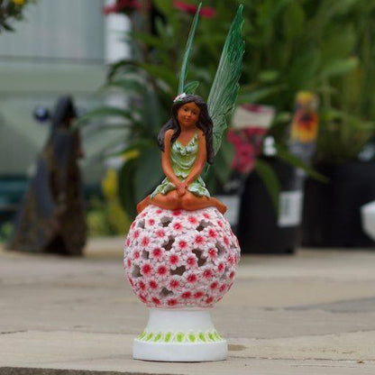 Resin Fairy Flower Ball with Solar Lights AK Kin Garden Supplies