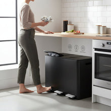 Rex 45L Matte Black 3-Compartment Recycling Bin House, Home & Garden