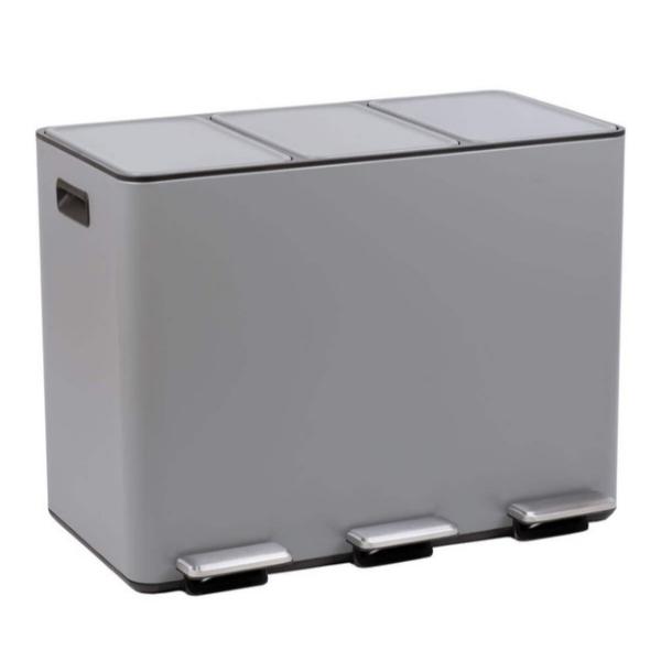 Rex 45L Matte Grey 3 Compartment Recycle Bin House, Home & Garden