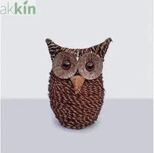 Rustic woven owl planter