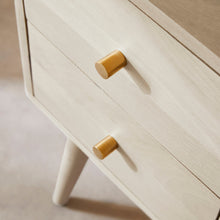 Minimalist Mango Wood White Logan Narrow Bedside Table