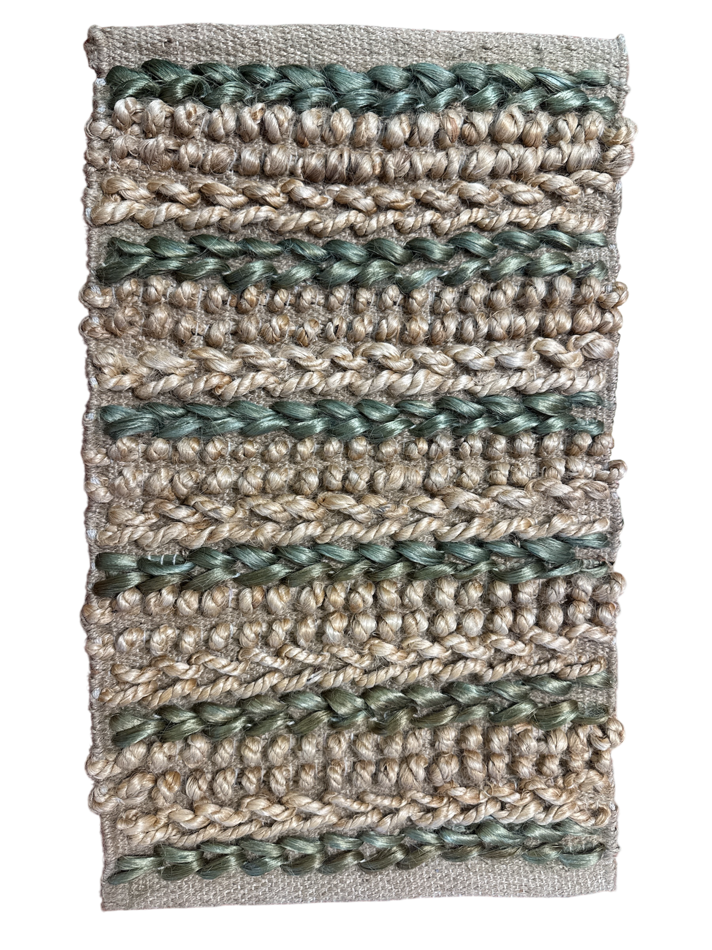 Sage & Natural Banana Fibre/Cotton Rug - Threaded Pistachio 120cm x 170cm House, Home & Garden