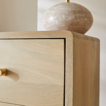 Scandinavian Light Oak Logan Narrow Bedside Table Fishe and Lilly