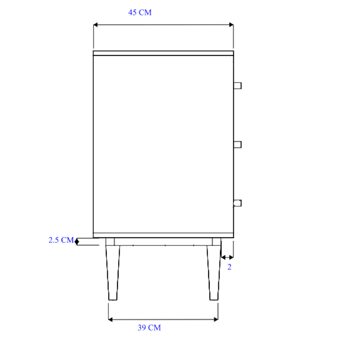 Scandinavian Light Oak Oslo Chest of 3 Drawers Fishe and Lilly