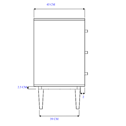 Scandinavian Light Oak Oslo Chest of 3 Drawers Fishe and Lilly