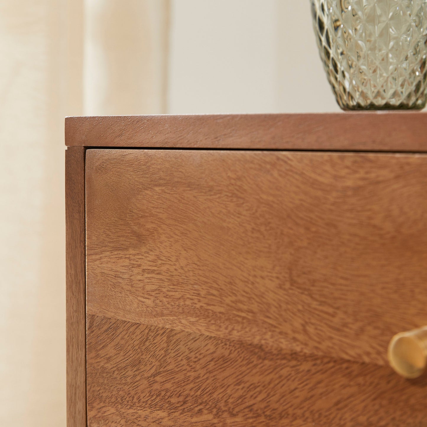 Scandinavian Light Walnut Oslo Bedside Table Fishe and Lilly