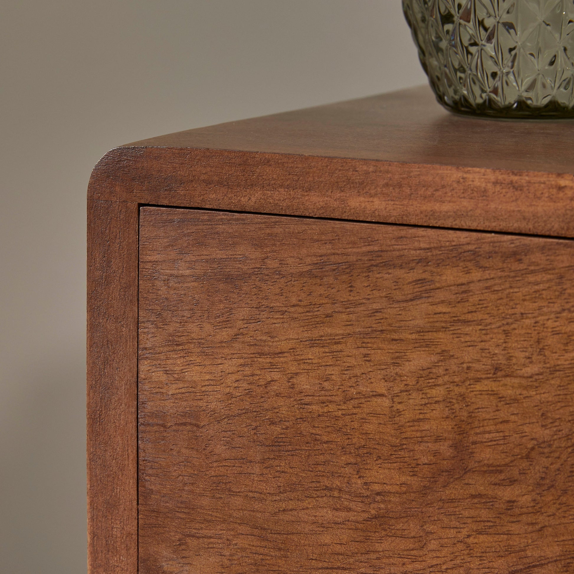 Scandinavian Walnut Logan Narrow Bedside Table Fishe and Lilly