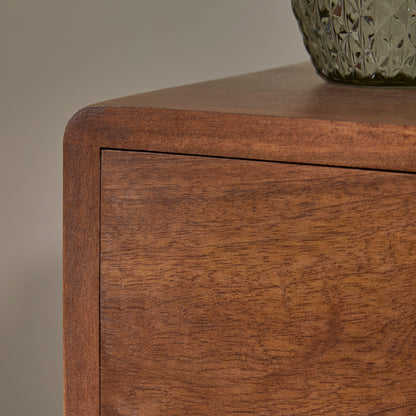 Scandinavian Walnut Logan Narrow Bedside Table Fishe and Lilly