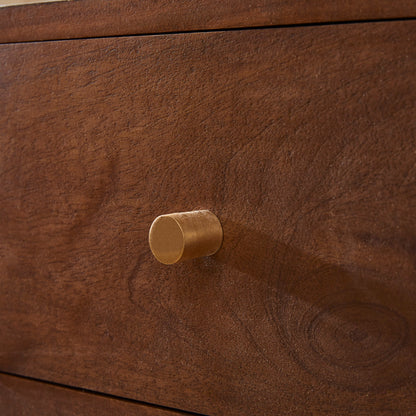 Scandinavian Walnut Logan Narrow Bedside Table Fishe and Lilly