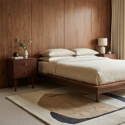 Scandinavian Walnut Oslo Bedside Table Fishe and Lilly