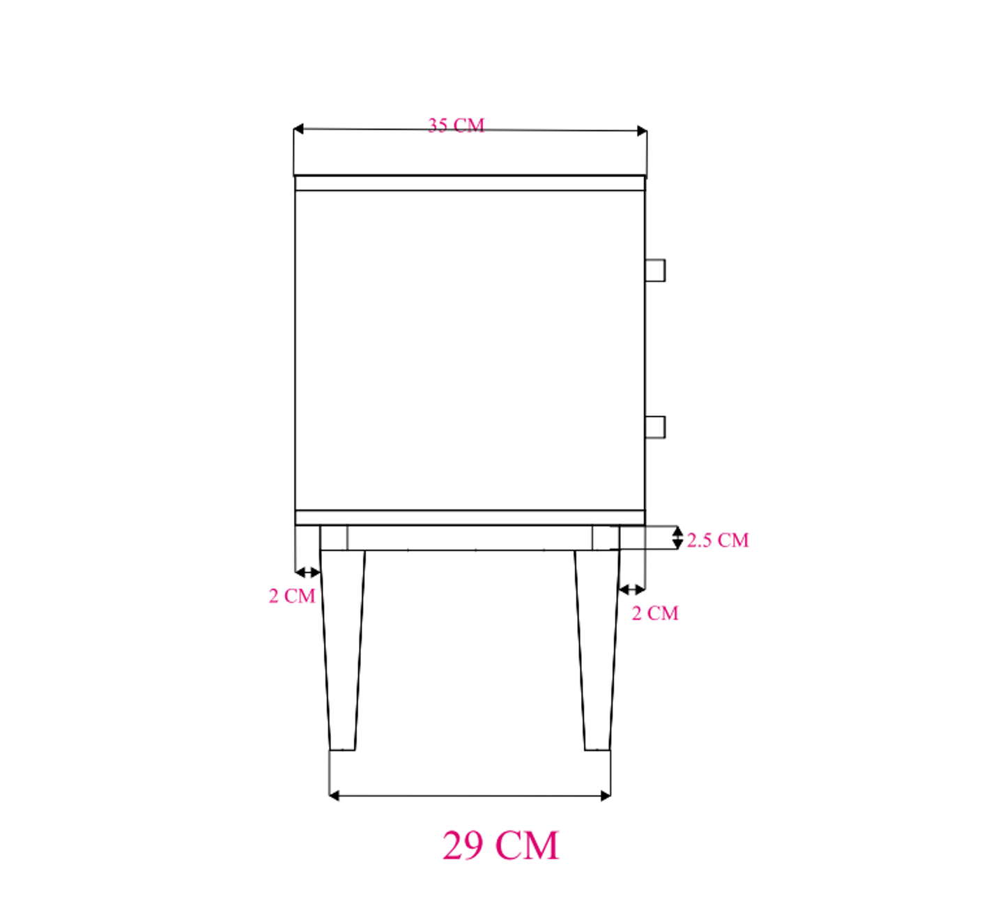 Scandinavian Walnut Oslo Bedside Table Fishe and Lilly