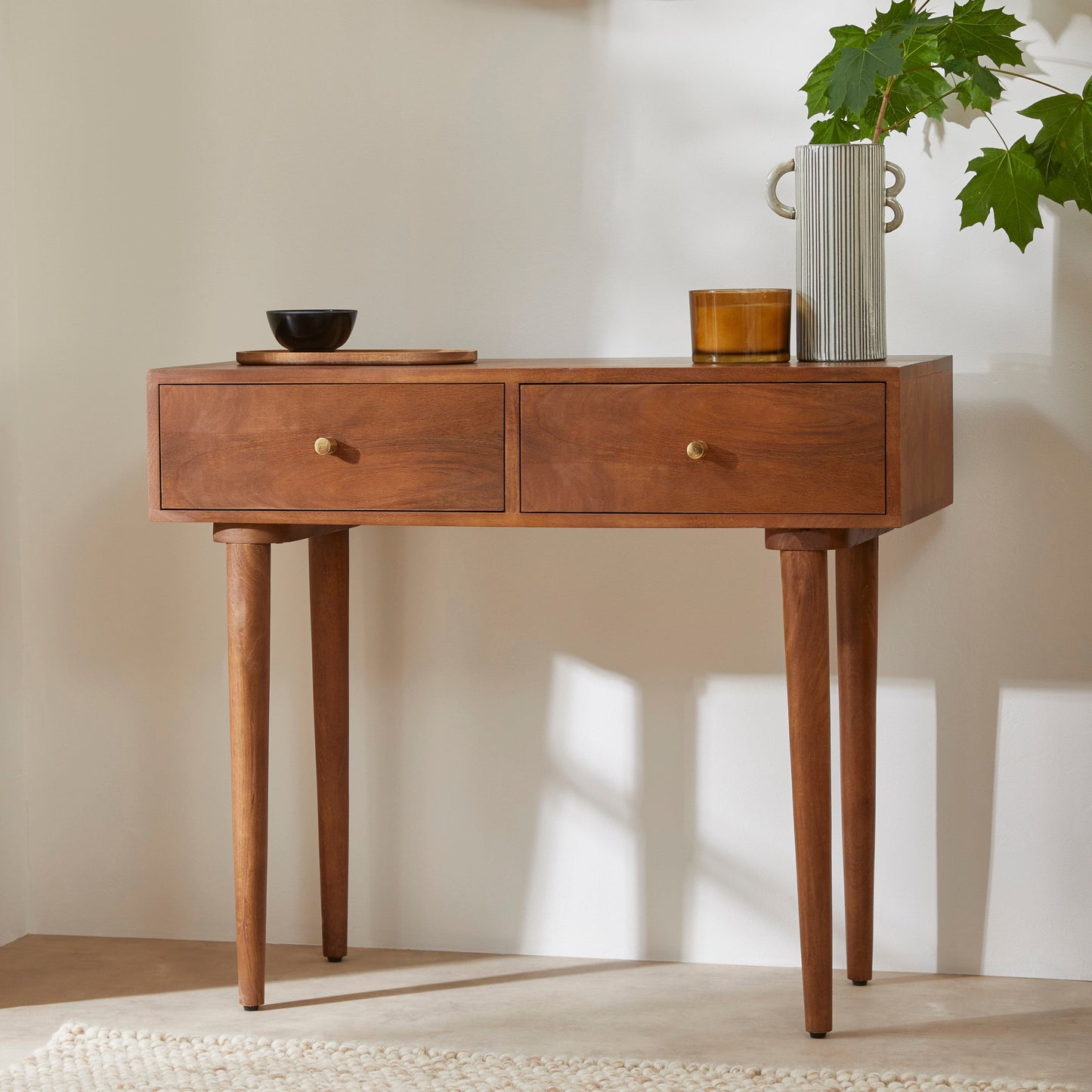 Scandinavian Walnut Oslo Console, Dressing Table, and Desk Fishe and Lilly