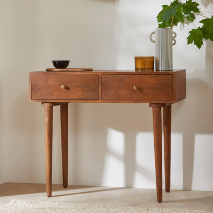 Scandinavian Walnut Oslo Console, Dressing Table, and Desk Fishe and Lilly