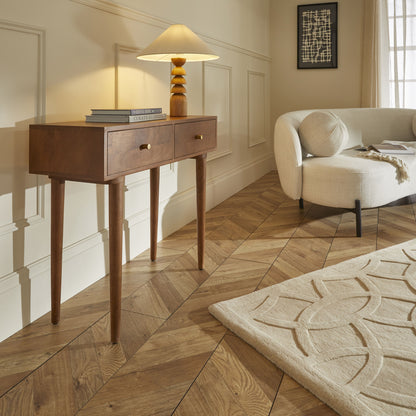 Scandinavian Walnut Oslo Console, Dressing Table, and Desk Fishe and Lilly