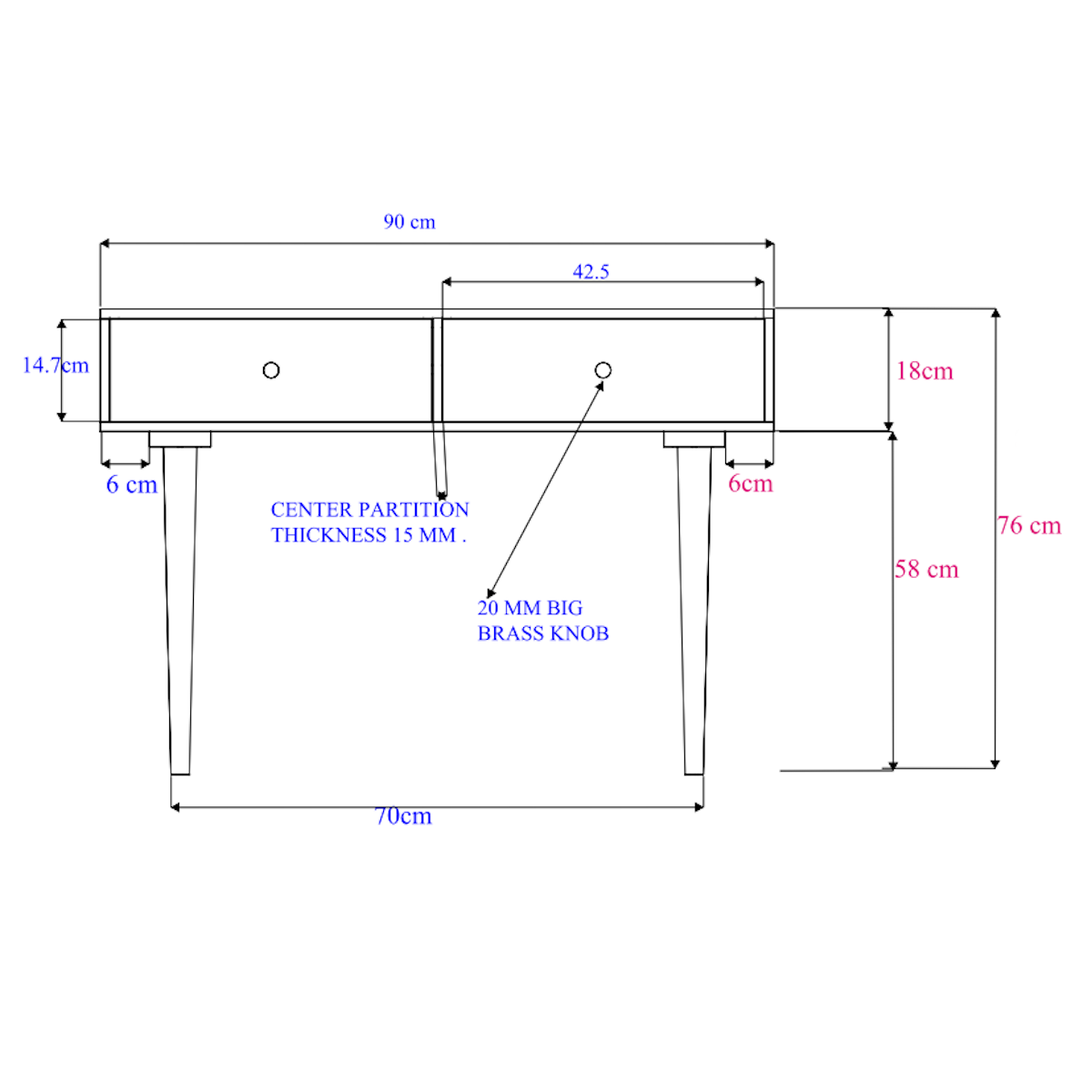 Scandinavian Walnut Oslo Console, Dressing Table, and Desk Fishe and Lilly