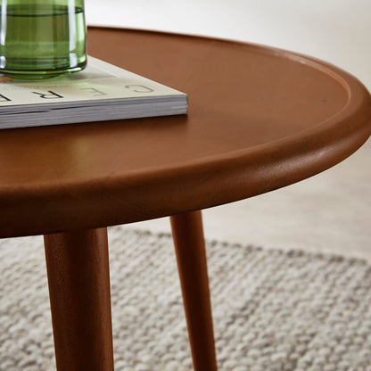 Scandinavian Walnut Round Coffee Table Fishe and Lilly