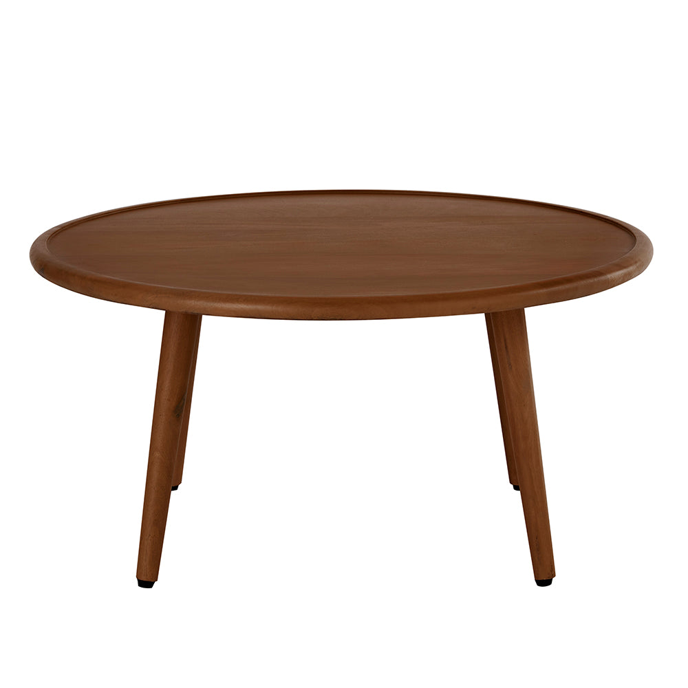 Scandinavian Walnut Round Coffee Table Fishe and Lilly