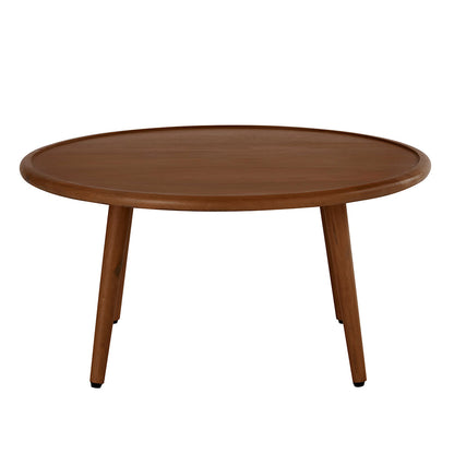 Scandinavian Walnut Round Coffee Table Fishe and Lilly