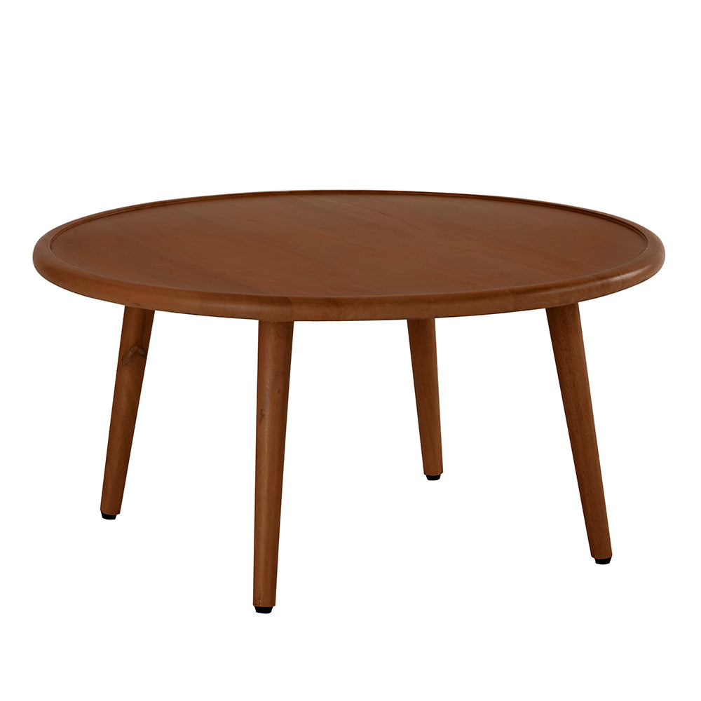 Scandinavian Walnut Round Coffee Table Fishe and Lilly