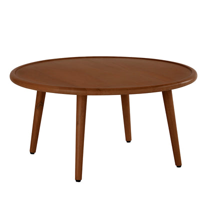 Scandinavian Walnut Round Coffee Table Fishe and Lilly