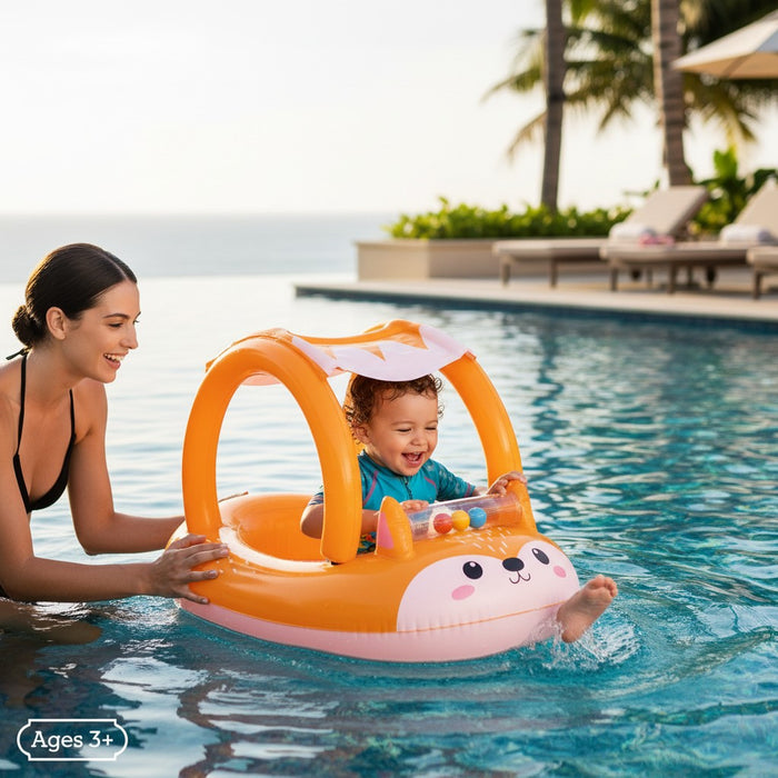 Friendly Fox Shaded Baby Boat Float