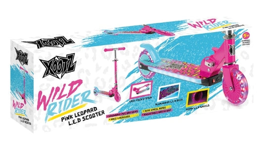 Xootz Wild Rider LED Scooter - Pink