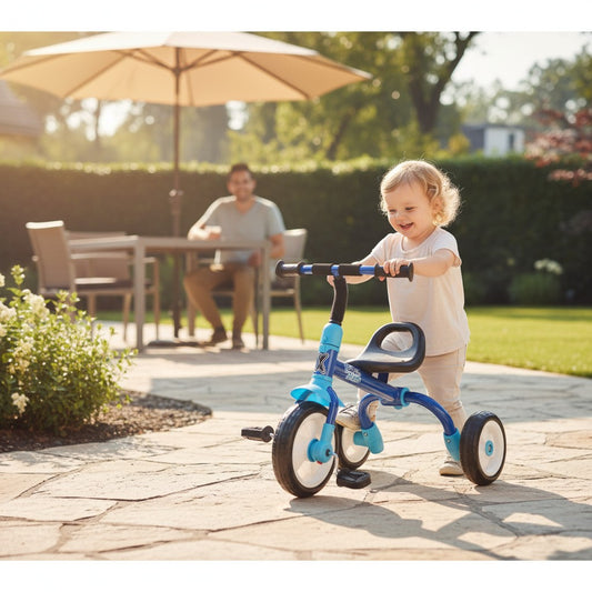 Xootz Switch Rider 5 in 1 Folding Balance Bike Trike - Blue