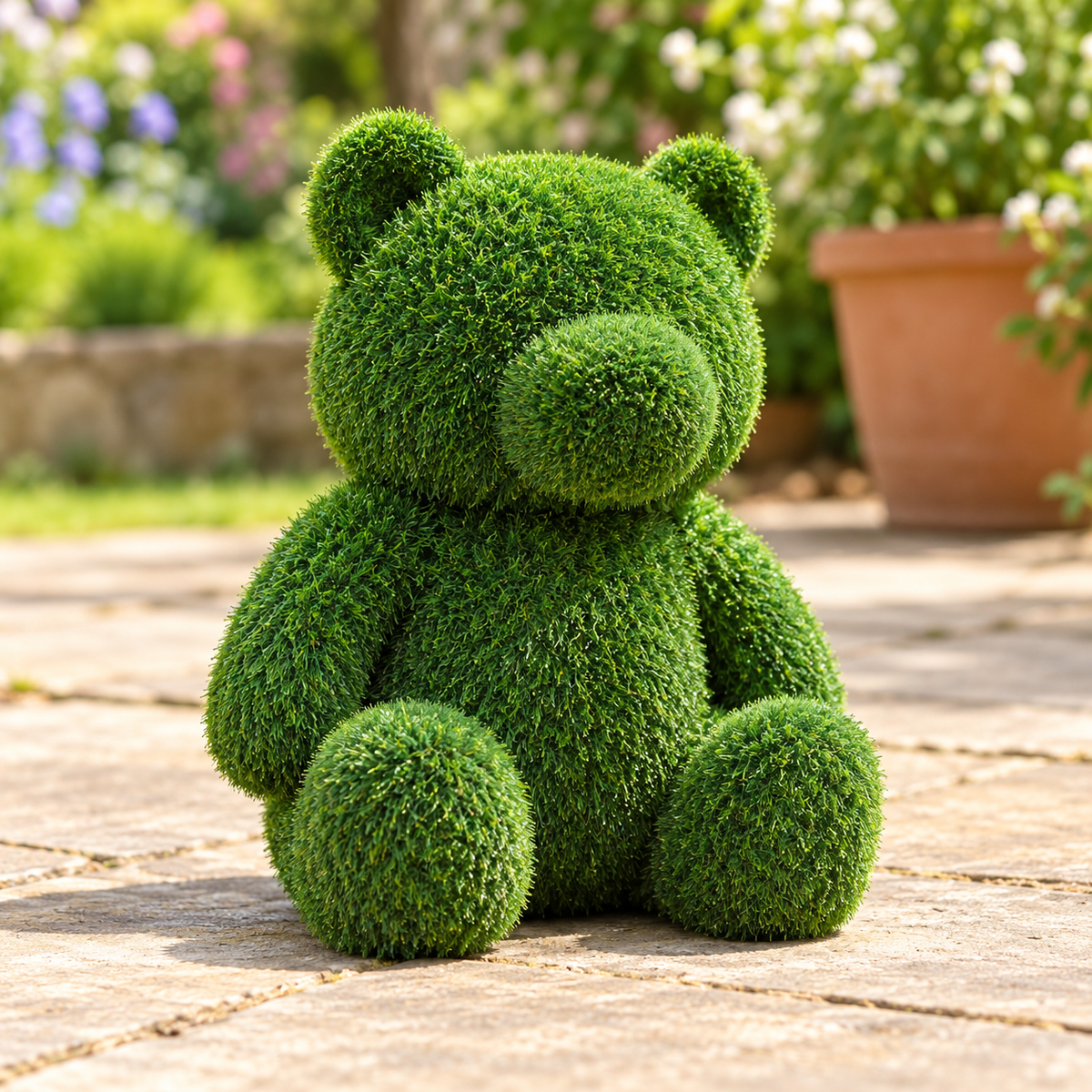 Teddy Bear Artificial Grass Garden Ornament – 35cm
