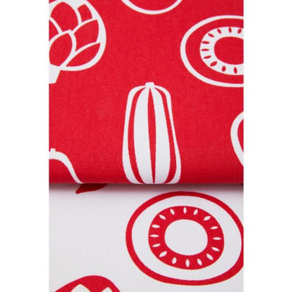 Set Of Three Besa Red Tea Towels House, Home & Garden