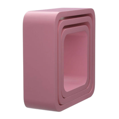 Set Of Three Pink Mdf Wall Cubes House, Home & Garden