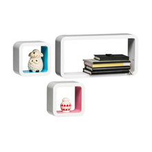 Set Of Three Varied White Wall Cubes House, Home & Garden