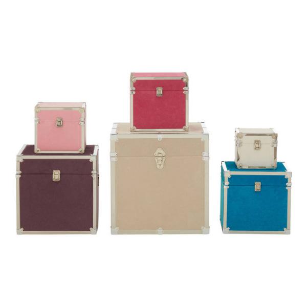 Set of 6 Carla Multicoloured Set of 6 Storage Trunks House, Home & Garden
