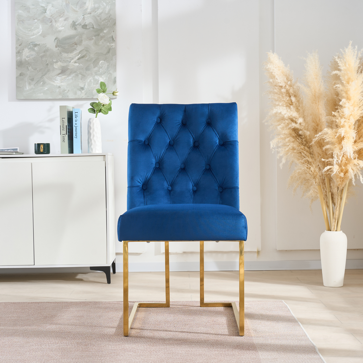 Siena Tufted Velvet Dining Chair – Gold Frame, Modern Luxury Accent PN Home