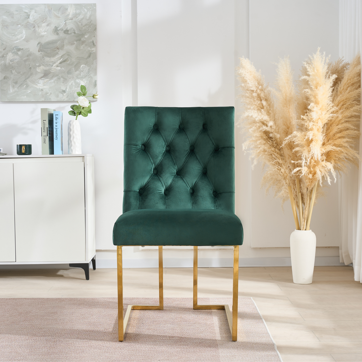 Siena Tufted Velvet Dining Chair – Gold Frame, Modern Luxury Accent PN Home